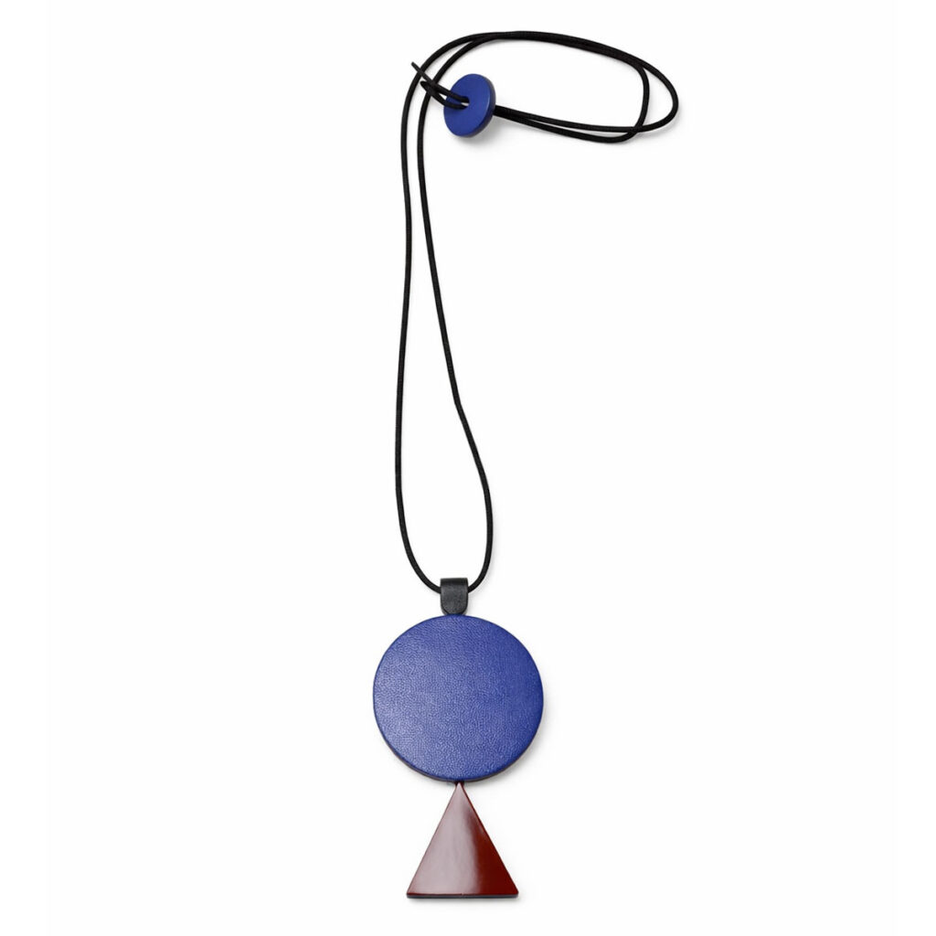 Collana in pelle colore Blu Bordeaux